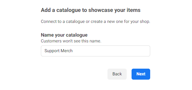 Facebook shop catalogue name